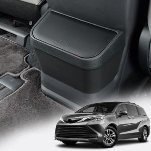 PACEWALKER Car Trash Can for Toyota Sienna 2024 2023 2022 2021 Modification Waterproof in- Trash can for Toyota Sienna 2021-2024 Accessories Black