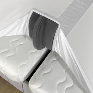 3-in-1 Fitted Sheet Attached Bed Bridge Twin (XL) to King Converter Kit with Sheet Strap Set | Split King Gap Filler for Adjustable Bed | White