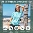 Kanu Surf womens Marina Upf 50+ Short Sleeved Active Rashguard & Workout Top (Blue, XS)