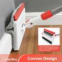 TidyBliss Baseboard Cleaner Tool with Handle, 55.9” Long Wall and Base Board Cleaning Mop, 4 Reusable Pads, 1 Stiff Bristle Scrubber Brush for Floorboard Ceiling Cabinet Window Bathroom Kitchen (Red)