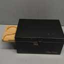 Large Bamboo Storage Box with Combination Lock - Decorative Keepsake Box with Removable Tray & Spice Crusher - Discreet Wood Organizer (10.6 x 7.1 x 5.5 in)(Black)