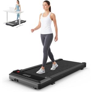 Smug Compact Armless Treadmill, Space Saving Design for Home & Office, Quiet Under Desk Walking Pad, 200 Lbs Capacity 3 in 1 Portable Walking Treadmill (No Handle, Bright Black)