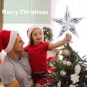 Gejoy 11'' Christmas Tree Topper Rustic Wooden Christmas 3D Five-Pointed Star Tree Topper Vintage Xmas Star Holiday Ornament for Party Office Holiday Indoor Outdoor Decoration
