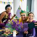 6 Pcs Mardi Gras Decorations Tables Centerpieces Purple Gold Green Picks and Sprays 15.8 Inch Artificial Feather Ornaments for Carnival Tree Topper Vase Home Decor DIY Crafts