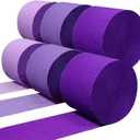 PheiLa Purple Crepe Paper Streamers 6 Rolls 492ft, Crepe Paper Birthday Decorations Purple Paper Party Streamers for DIY Gift Wrapping Wedding Holiday Party Decor, 1.77 Inch x 82 Ft/Roll