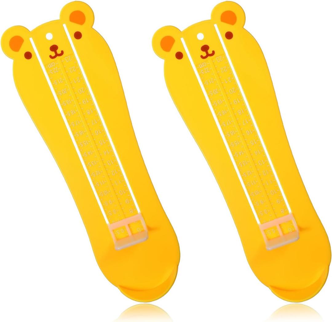2 Pcs Foot Measurement Device, Kids Shoe Sizer Measuring Devices with CM/INCH Scale Cute Baby Foot Gauge Tool for Household Measurer