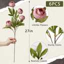 Waipfaru 6 Pcs Faux Peonies Artificial Flowers for Vase, 27" Fake Silk Peonies Flowers for Wedding, Vase Filler Flowers for DIY Bouquets Centerpieces Bridal Shower Office Decor- Mixing