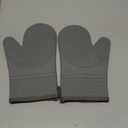 Hovico Silicone Oven Mitts, Heat Resistant 500F Kitchen Mitts 2PCS, 11.6" BPA-Free Soft Baking Gloves, Non-Slip Grip Oven Gloves with Soft Cotton Lining for Kitchen Cooking Baking BBQ - Gray