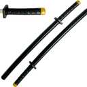 Set of Two 26 1/2 Inch Japan Samurai Pu Foam Blade Anime Sword Ninja Katana, Play, Fencing, Fun, Birthday, Halloween Black