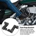 Motorcycle Foot Pegs Bracket, Adjustable Highway Foot Pegs Extension Brackets, Passenger Highway FootPegs Male Mount Foot Peg Clamp Support Extensions Bracket (Black)