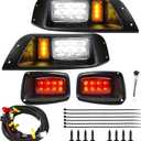 LED Headlight and Tail Light Kit for EZGO TXT 1996-2013 Gas and Electric, Street Legal 12V LED Kit