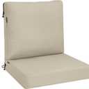 Favoyard Waterproof Outdoor Chair Cushion Beige 22 x 22 Inch, Water Resistant Patio Seat & Back Pad, 3-Year Fade Resistant Thick Cushion with Anti-Slip Straps & Removable Washable Cover