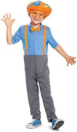 Blippi Costume for Kids, Official Blippi Jumpsuit Outfit with Hat and Bowtie, Classic Toddler Size 12 , 24 M