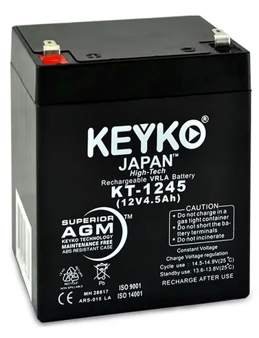 Keyko Japan High-Tech Rechargeable VRLA Battery KT-1245 (12V4.5Ah)