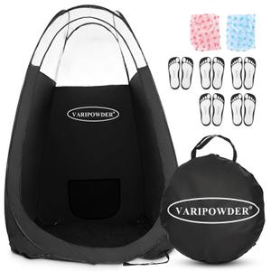 VARIPOWDER Portable Spray Tan Tent, Pop Up Self Tanning Tent Booth Professional Self-Tanners Large Tanner Spray with Carry Bag for Salon&Home Black