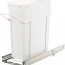 Knape & Vogt SBM9-1-20WH 8.38 in. W x 20 in. D x 17.31 in. H In Cabinet Pull-Out Bottom Mount 20qt Trash Can