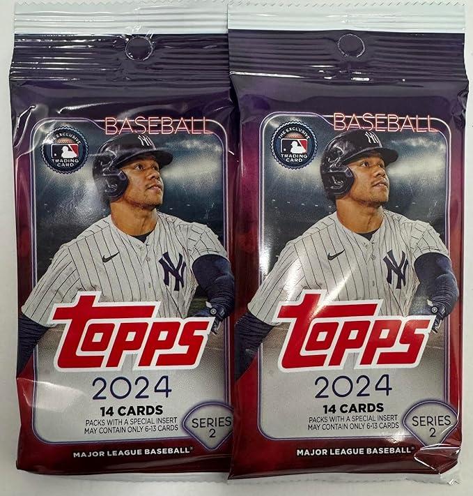 Topps Series 2 - 2024 Baseball Retail Packs - 2 Retail Packs, Small, Navy/Red/White