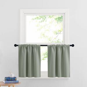RYB HOME Blackout Curtains for Bedroom Living Room 72 inches Long, Thermal Insulated Privacy Rod Pocket Drapes for Nursery Office Home Theater, Width 42 by Length 72, Greyish Green, 2 Panels