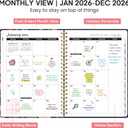 2026 Planner, Weekly and Monthly Calendar Planner Book, January 2026 - December 2026, Hardcover Spiral Planner with Monthly Tabs, Notes Pages, Perfect for Women & Men, A5 (6.4" x 8.5") - Bird