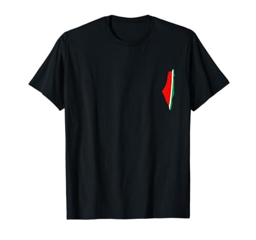 Palestine map Watermelon Family Palestine T-Shirt Size XL