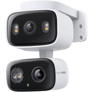 Tapo 2K Indoor/Outdoor Dual Lens Pan/Tilt Wired Security Camera - 125 Wide-Angle View + 6mm Zoom, Motion Track, Person/Vehicle Detection, Subscription-Free Local Storage or Optional Cloud, C246D