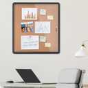 Mifuro 28"x26" Enclosed Bulletin Board, Lockable Weather-Resistant Aluminum Cork Noticeboard for School & Office, Black Frame w/Cork