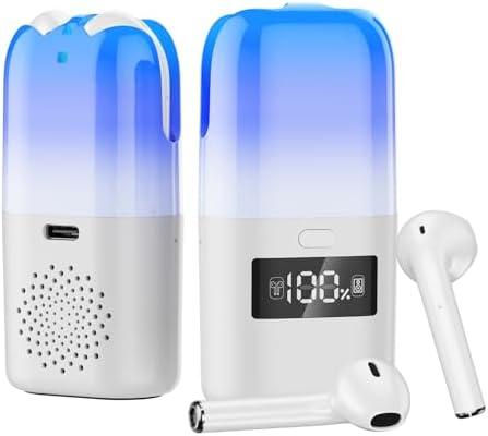 BDEKIL Wireless Bluetooth Earbud and Portable Mini Speaker with Microphone, RGB Lights with Led Digital Display Headphone