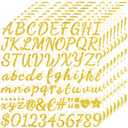 664 PCS Glitter Gold Letter Stickers, 1 Inch Vinyl Self Adhesive Alphabet Number Stickers, 8 Sheets Letters Stickers for Graduation Cap Scrapbooking Water Bottles Laptop Mailbox DIY Crafts Sign Decor