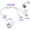 2 x Y-Connector Splitter for Permanent Outdoor Lights,Y-Shaped Extension Cable 1 Female to 2 Male,Compatible with H705A H705B H705C H706A H706B H706C,Durable & Waterproof 3-Pin Power Cord