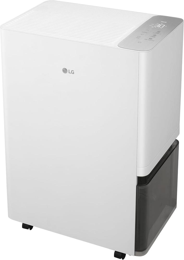 LG PuriCare 50-Pint WiFi Dehumidifier, Wi-Fi, LG ThinQ App | Smart Dehumidifier, Wi-Fi, LG ThinQ App, Continuous Drain Option, Quiet, Energy Efficient, for Large Rooms and Basements