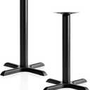 Leinuosen 2 Pack Heavy-Duty Table Base 22'' x 22'' Cast Iron X-Base with 3" Dia. Bar Height Column, 500 Lbs Capacity, for Restaurant Cafe Dining Tables