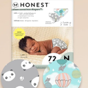 The Honest Company Clean Conscious Diapers for Sensitive Skin | Up to 100% Leakproof | Hypoallergenic, Fragrance Free | Gender Neutral | Club Box, Size Newborn, 72 Count (Prints May Vary)