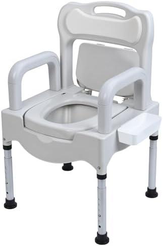 Commode Drop Arm Portable Toilet Bedside Commode