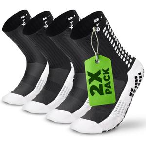 Lux 2-Pack Soccer Grip Socks for Men & Women - GripArray Anti-Slip Performance & Comfort - Grip Socks Soccer