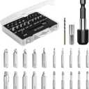 Nuovoware Damaged Screw Extractor Set, 22 PCS Easy Out Stripped Screw Extractor Kit, All-purpose HSS Broken Screw Remover Set with Magnetic Extension Bit Holder & Socket Adapter