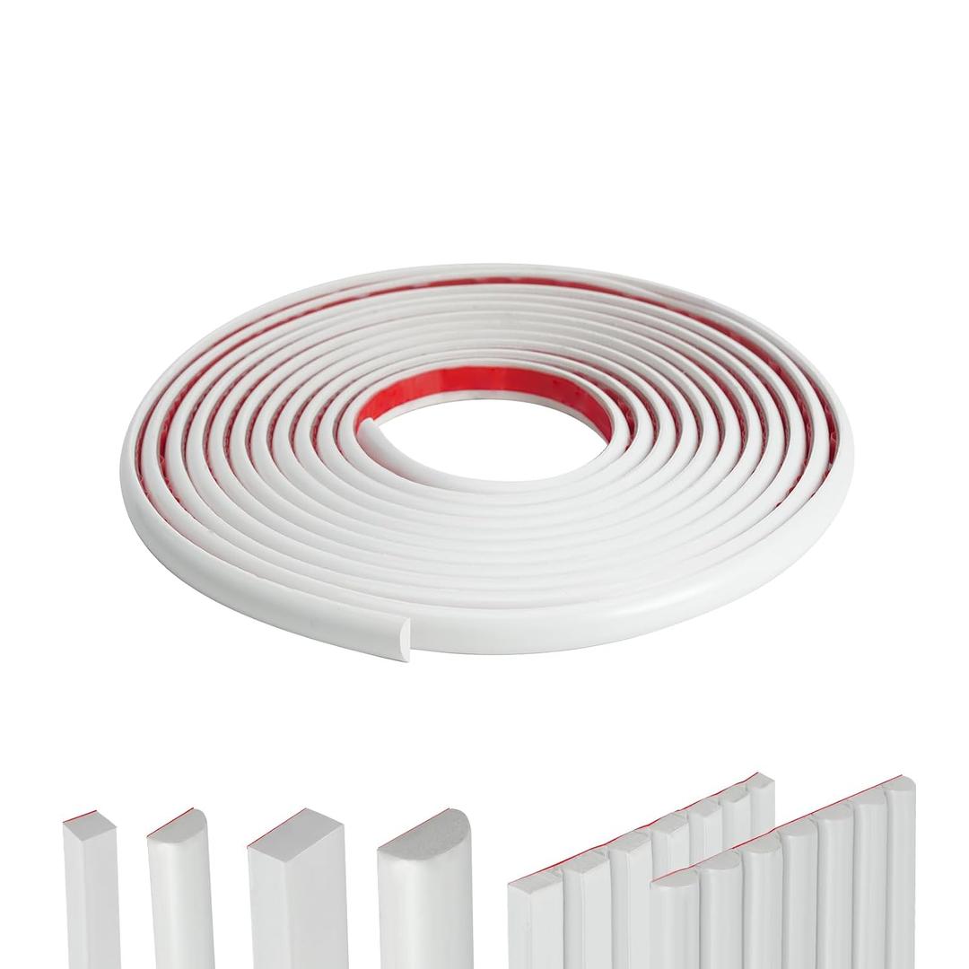 0.39IN Semi-Circular Flexible Peel and Stick Trim Molding Trim(10FT)