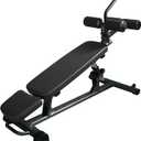 Finer Form Semi-Commercial Sit-Up Bench For Core Workouts and Decline Bench Press. Adjustable Weight Bench with Reverse Crunch Handle with 4 Adjustable Height Settings. Great Ab Workout Equipment