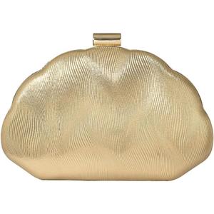 Milumia Women's Metallic Shell Clutch Purse Cocktail Wedding Guest Evening Handbags with Chain Strap (Gold)