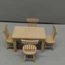Z MAYABBO Wooden Dollhouse Furniture of Table & Chair, Miniature Dollhouse Accessories of Dining Room Accessory - 1/12 Scale