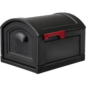 Step2 Town-to-Town XL Post-Mount Mailbox, Weather Resistant, Large Outdoor Mailboxes, Made of Durable Plastic, Easy to Install, USPS T4 Sized Mailbox, Flag Included, Onyx Black