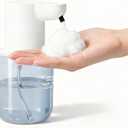 Automatic Foaming Soap Dispenser for Bathroom: 4-Level Adjustable Countertop/Wall Mount Hand Soap Dispenser, 13.5oz/400ml Type-C Rechargeable Suitable for Kitchen, Bathroom, Office, Hotel (White)