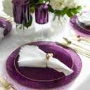 Organic Hammered Purple Gold Rim Collection - 7" Plates, Case of 120 (12 packs x 10)