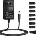19V 2A Power Supply AC DC Adapter with 8 Interchangeable DC Plug, Universal DC in 19 Volt 2 Amp Power Cord, Converter Transformer 100-240v, 50/60HZ, 5.5x2.5mm DC Output Jack, for 19V 2A Equipment