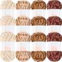 Xinnun 12 Skeins 1116 Yards Chenille Velvet Soft Thick Plush Yarn Bulk for Crocheting Knitting Blanket DIY Weaving Craft, 6mm, 3.5 Oz/Skein(Retro Color)