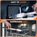 Hotec Stainless Steel Kitchen Tongs Set of 2 - 9" and 12", Locking Metal Food Tongs Non-Slip Grip