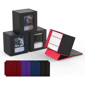 ZLCA 4 PCS MTG Commander Deck Box, Card Deck Box for Trading Card, Holds 110+ Double Sleeved Cards Fits for Magic Cards TCG CCG (Multicolor)