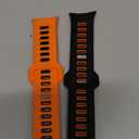 2-Pack Sport Bands Compatible with Google Pixel Watch 3 45mm Band, Soft Loop Silicone Wristbands Waterproof Replacement Strap for Pixel Watch 3 for Men,BlackOrange+OrangeBlack