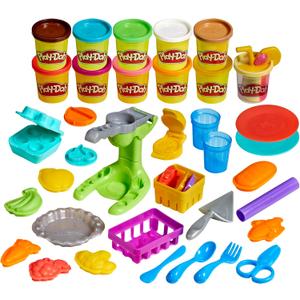 Play-Doh Farmer's Market Kitchen Playset, 28 Play Food Accessories & Tools, 11 Colors, Back to School Classroom Supplies, Preschool Toys, Ages 3+ 