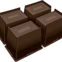 Bed Risers 6 Inch Heavy Duty,Oversized Couch Risers, Extra Wide Furniture Risers for Sofa Table Desk Headboard Chair Lifting,Rectangle Risering Blocks Support 6000 lbs(4 Pack Brown)