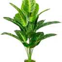 Artificial Areca Palm Plant Fake Tropical Tree Perfect Faux Plants in Pot for Indoor Outdoor House Home Office Wedding Garden Modern Decoration Housewarming Gift (80cm Tropical Banana)